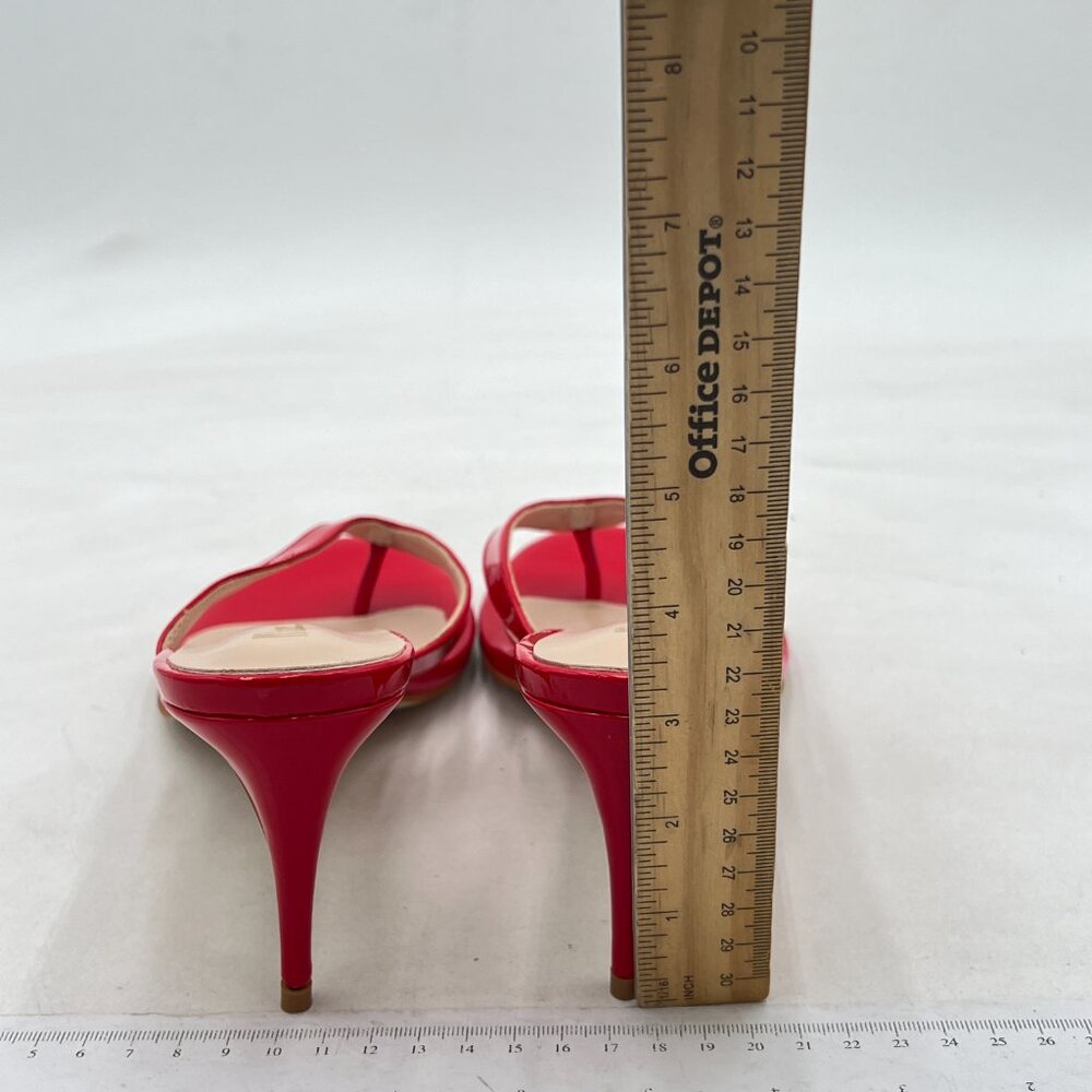 Milooey Red Flip Flop Sandals Slip on High Heel Mules Open Toe Slide Casual Shoe - Picture 4 of 7